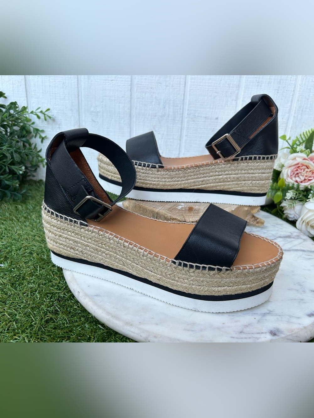 SEE BY CHLOE Glyn leather platform Espadrille Sandals $325 size 39 new - Picture 11 of 16